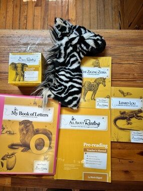 Ziggy the Zebra puppet and All About Reading Pre-Reading Set